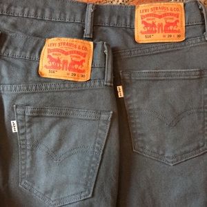Lot of 2 Pairs Levi’s 514 Men’s Jeans Slate Blue 29 x 30 Straight Fit